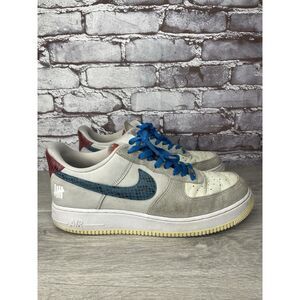 Nike Undefeated x Air Force 1 Low 5 White Leather Grey Suede Shoes Men 10.5M US